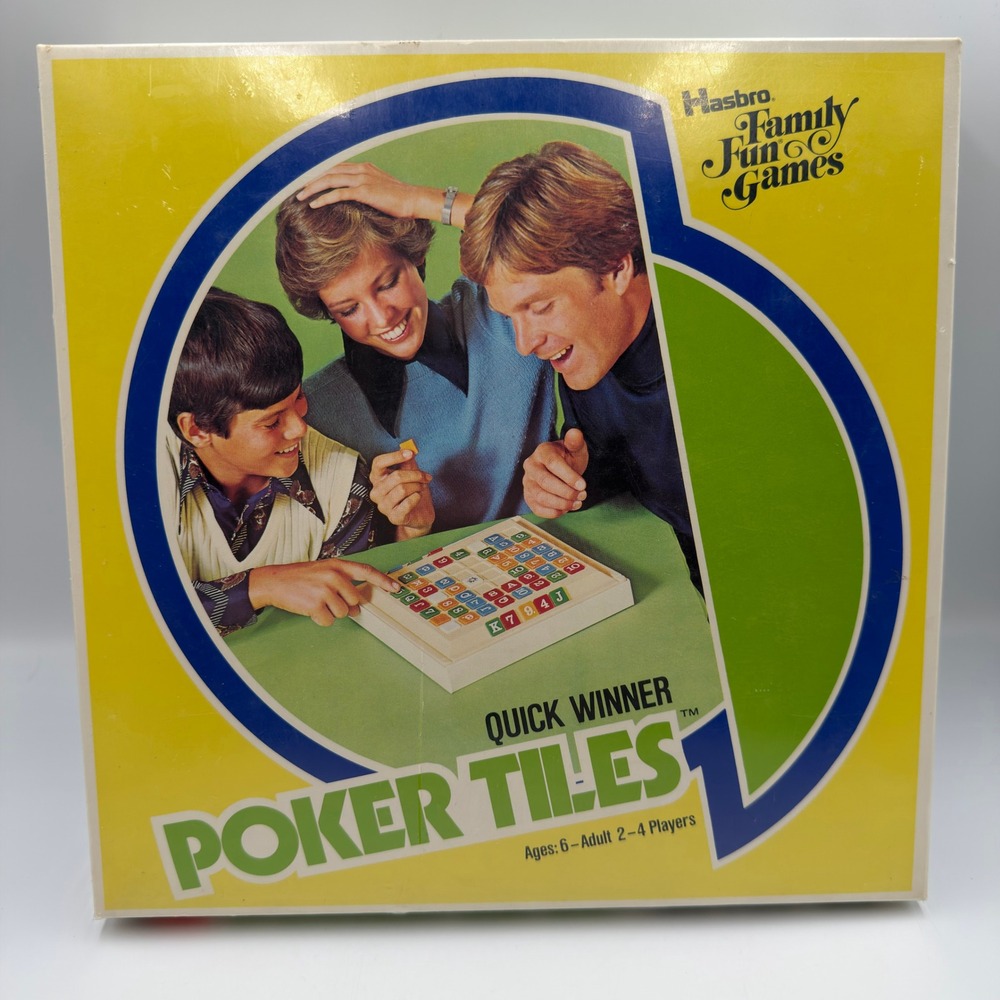 Vintage 1976 Hasbro Poker Tiles Board Game Factory Sealed Family Fun Games 2703